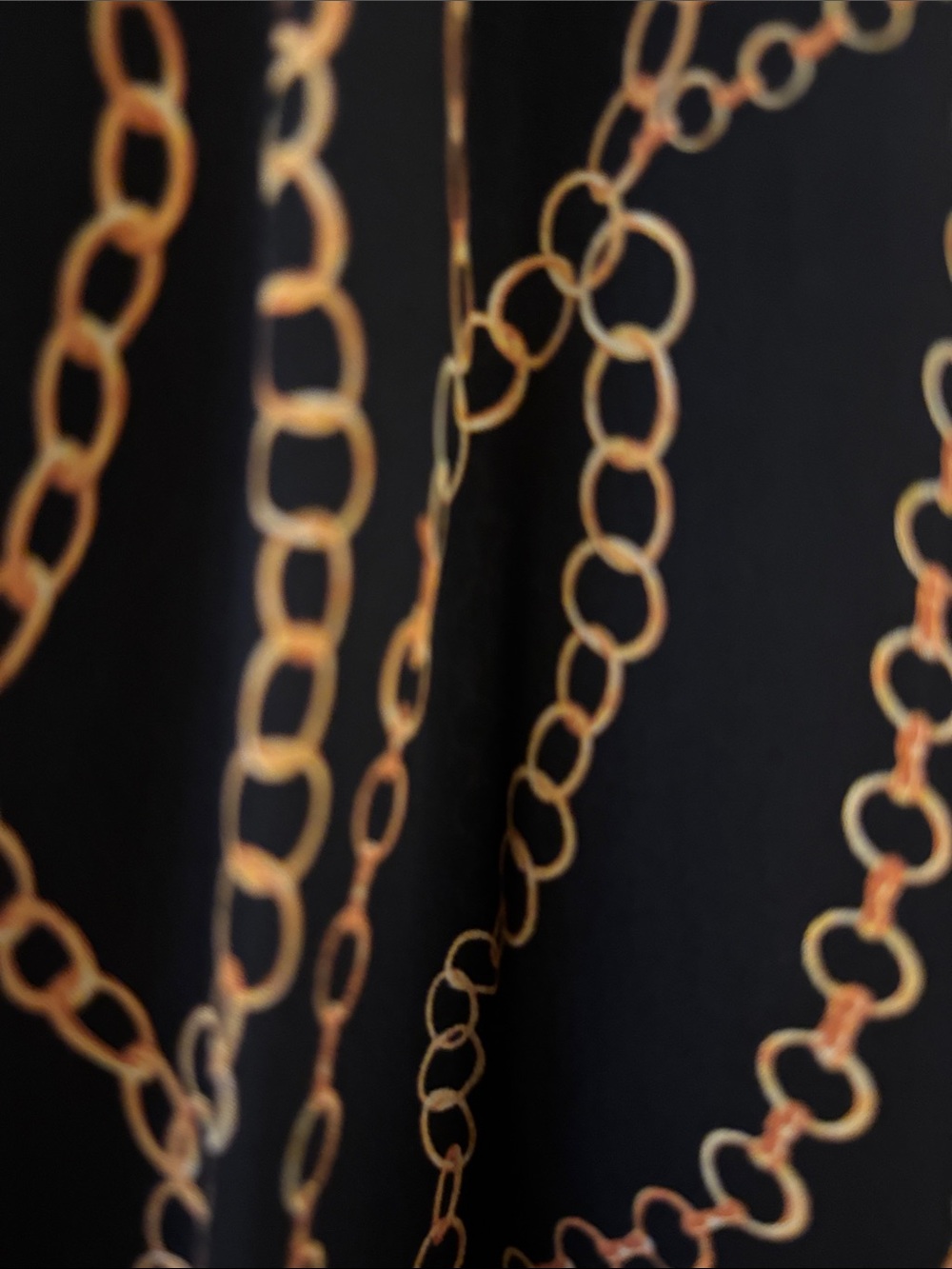 L'AGENCE Black Wrap Blouse with Gold Chain Print - Picture 3 of 6